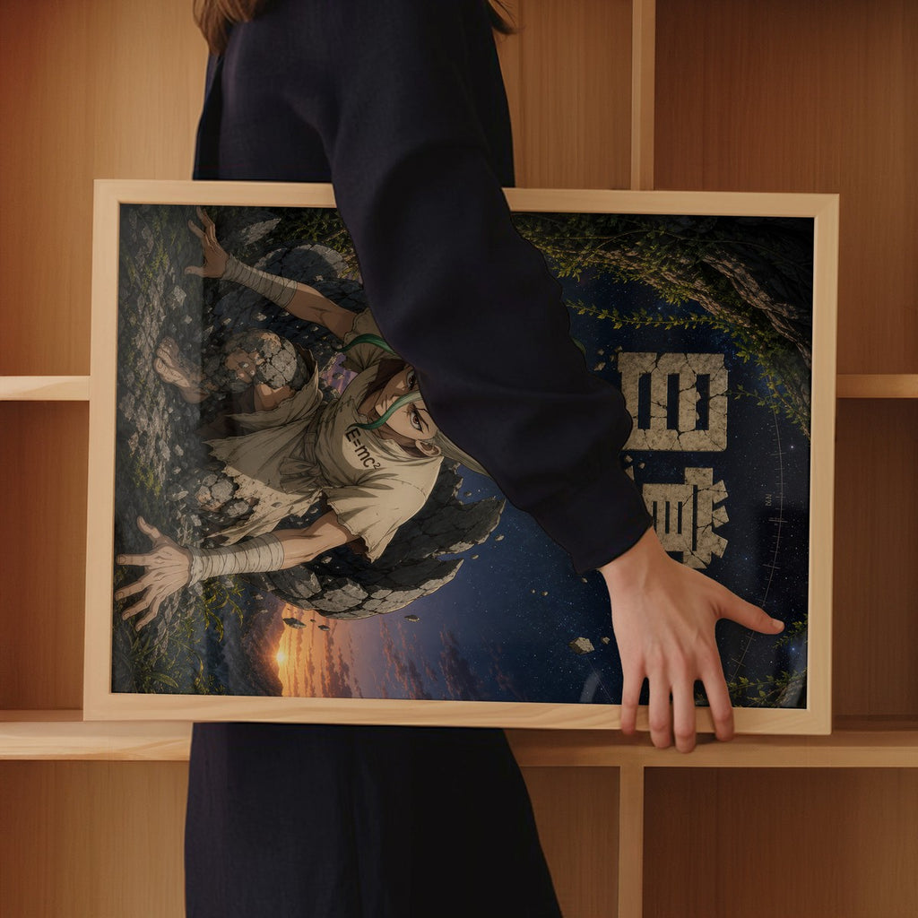 Poster in bedroom setting