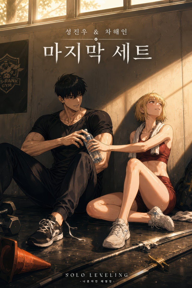 Solo Leveling Sl14 Jinwoo Haein Gym Floor Post Training Polished Anime Anime Pos