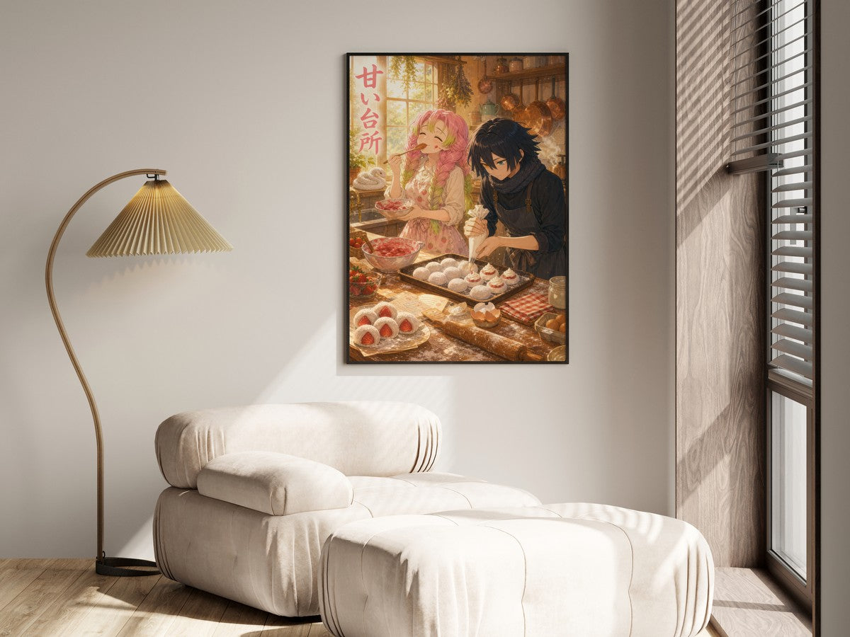 Demon Slayer Obanai Mitsuri Dreamy Sweet Kitchen Anime Poster
