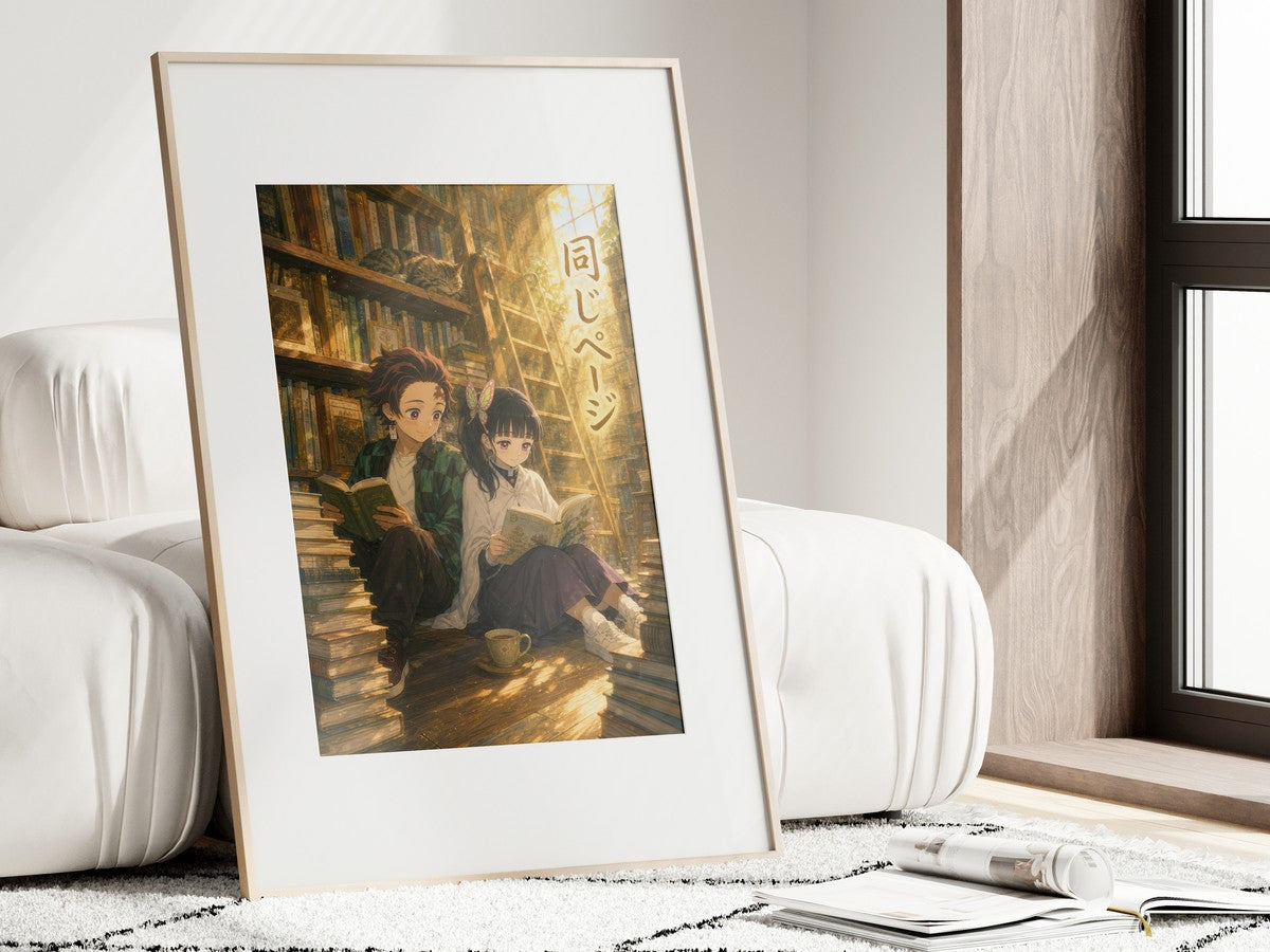 Demon Slayer Tanjiro Kanao Dreamy Bookstore Anime Poster