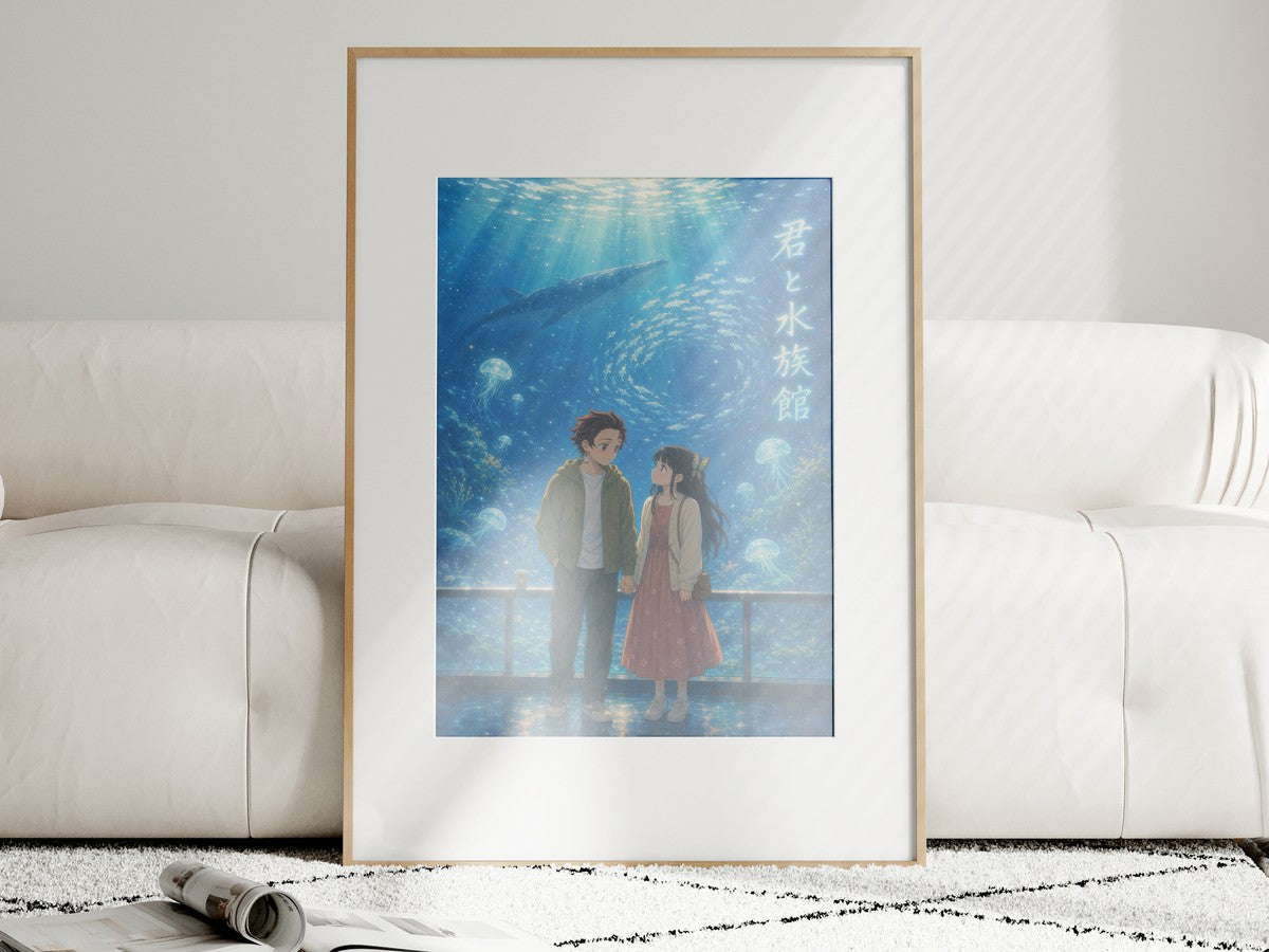 Demon Slayer Tanjiro Kanao Dreamy Aquarium Date Anime Poster