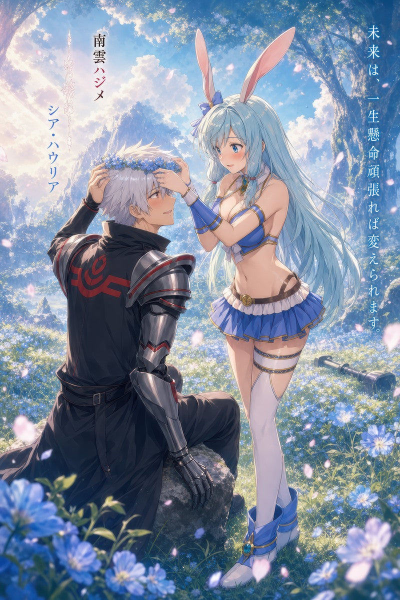 Arifureta Romance Plus Hajime Shea Flower Crown Anime Poster