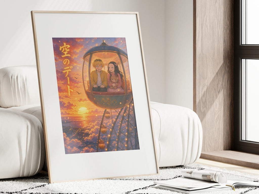 Demon Slayer Zenitsu Nezuko Dreamy Ferris Wheel Anime Poster