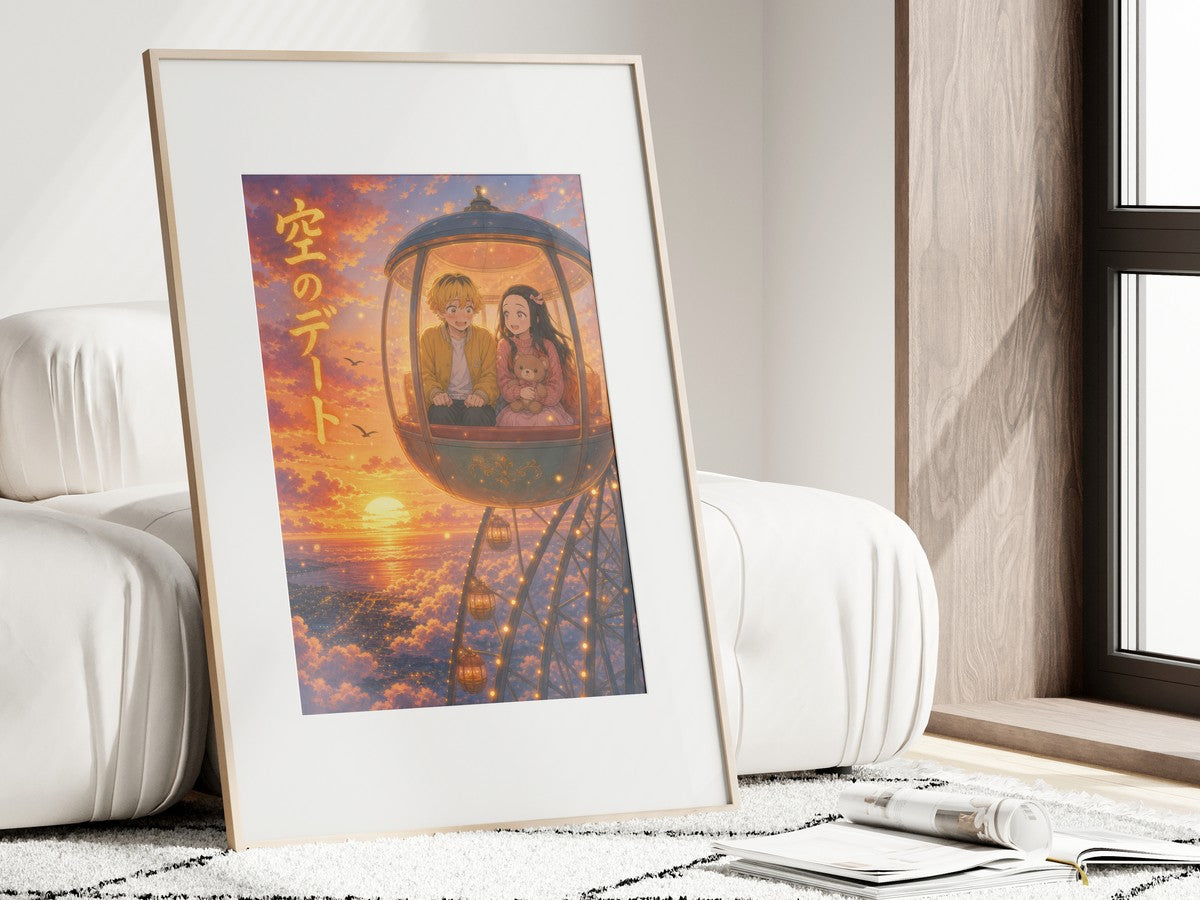 Demon Slayer Zenitsu Nezuko Dreamy Ferris Wheel Anime Poster