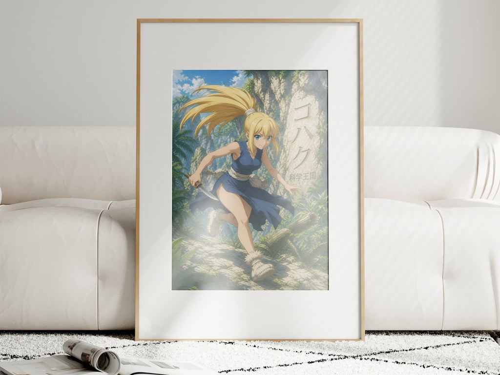 Unframed poster on wall