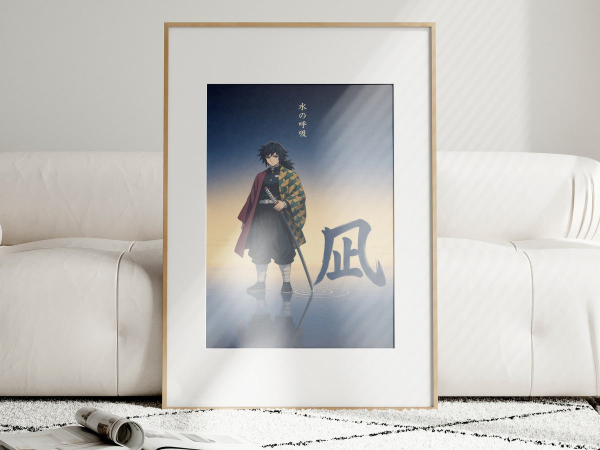 Demon Slayer Giyu Nagi Minimal Still Water Anime Poster