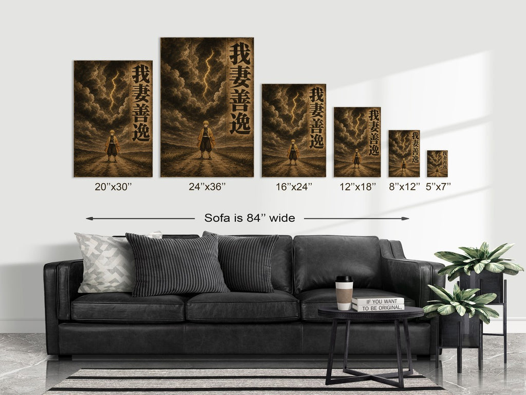 Demon Slayer Hm04 Zenitsu Sepia Thunder Anime Poster
