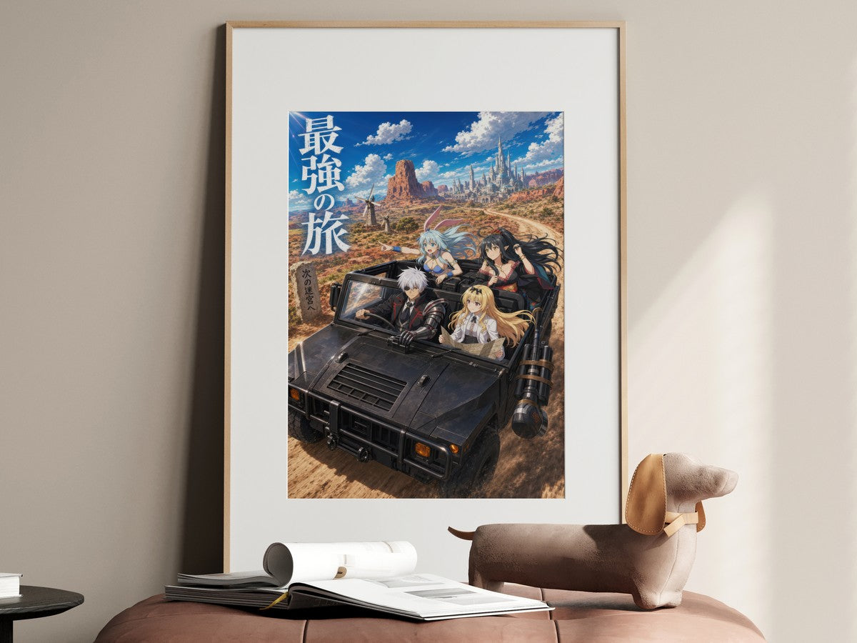 Arifureta Hajime Humvee Desert Road Adventure Anime Poster