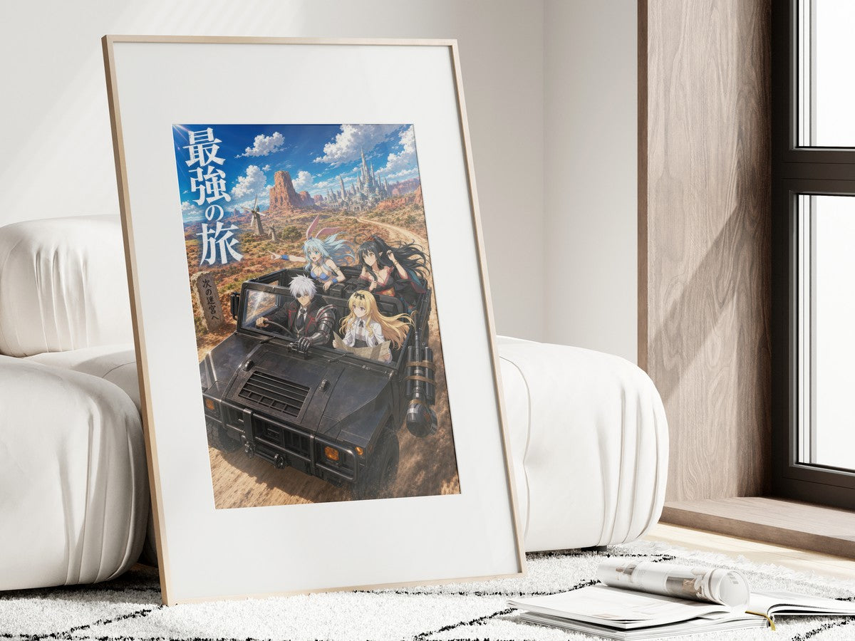 Arifureta Hajime Humvee Desert Road Adventure Anime Poster