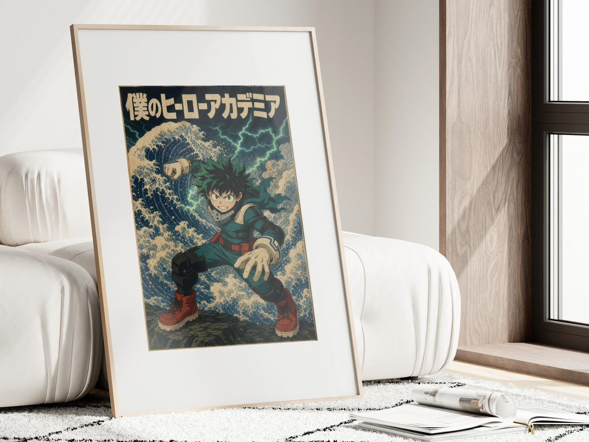 My Hero Academia G8 Deku Ukiyoe Smash Anime Poster