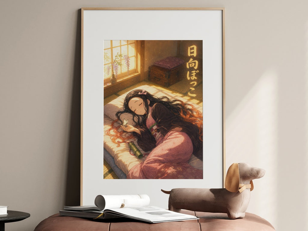 Demon Slayer Nezuko Ghibli Set Sunbeam Nap Anime Poster
