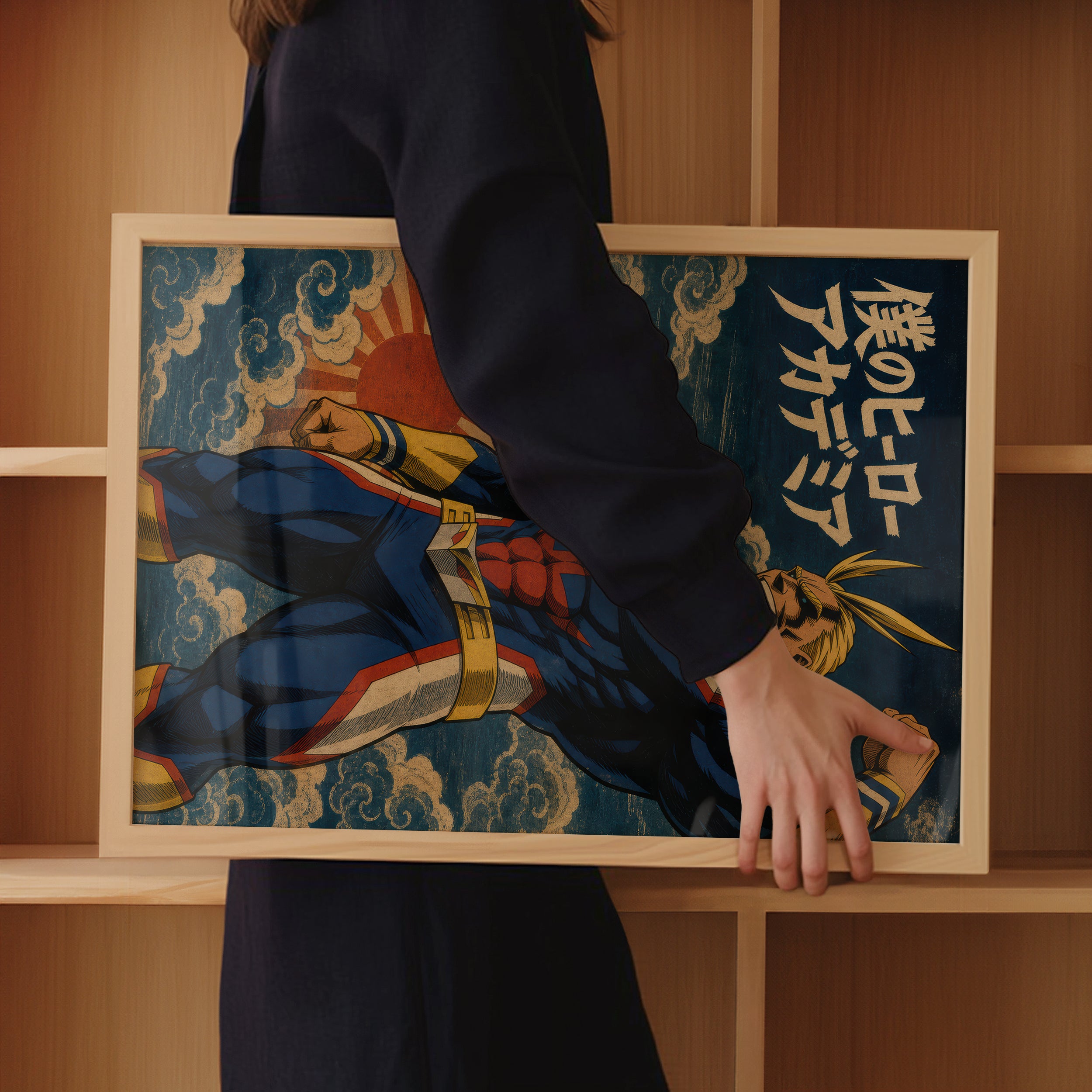My Hero Academia G7 Allmight Ukiyoe Anime Poster