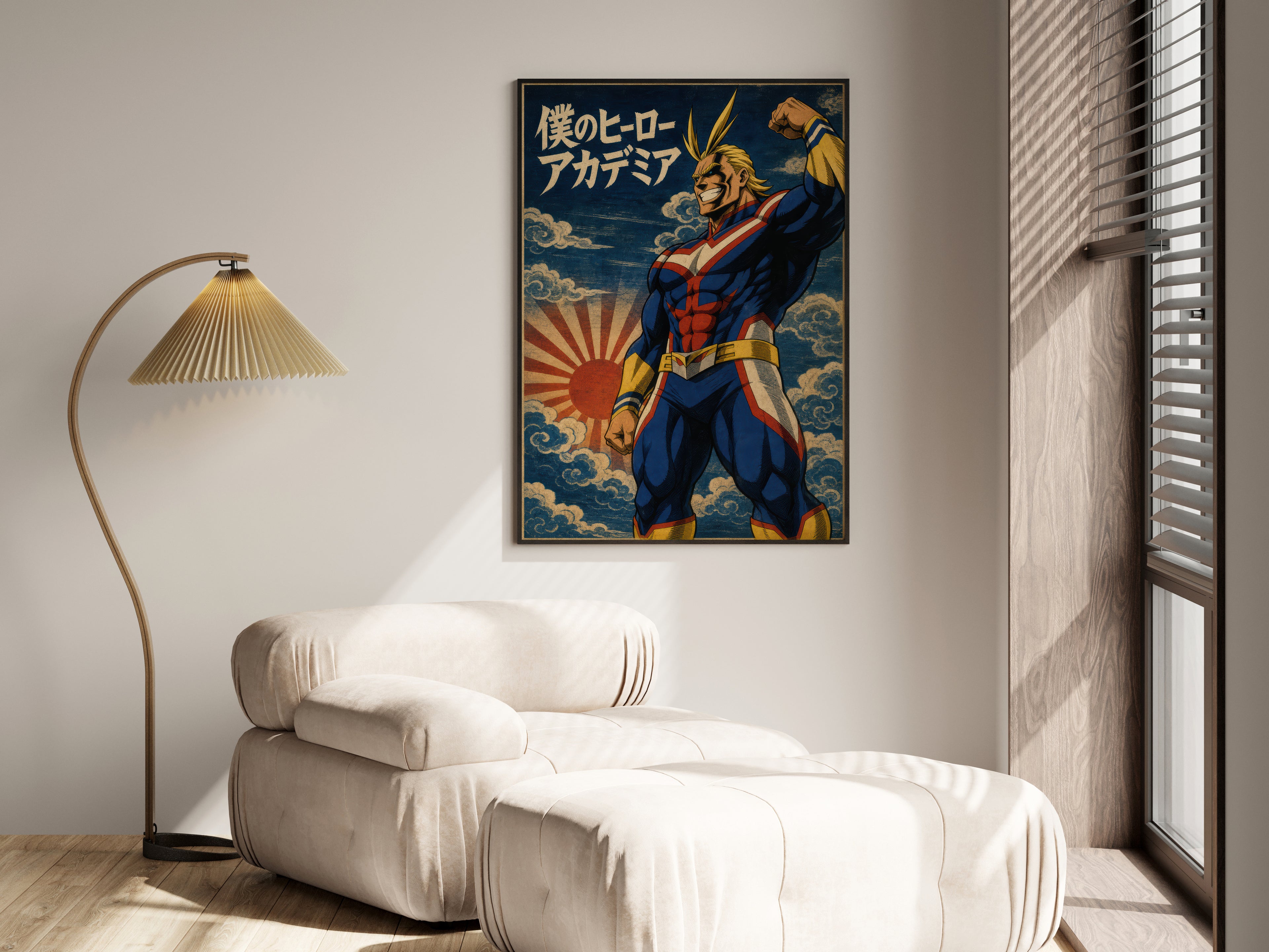 My Hero Academia G7 Allmight Ukiyoe Anime Poster
