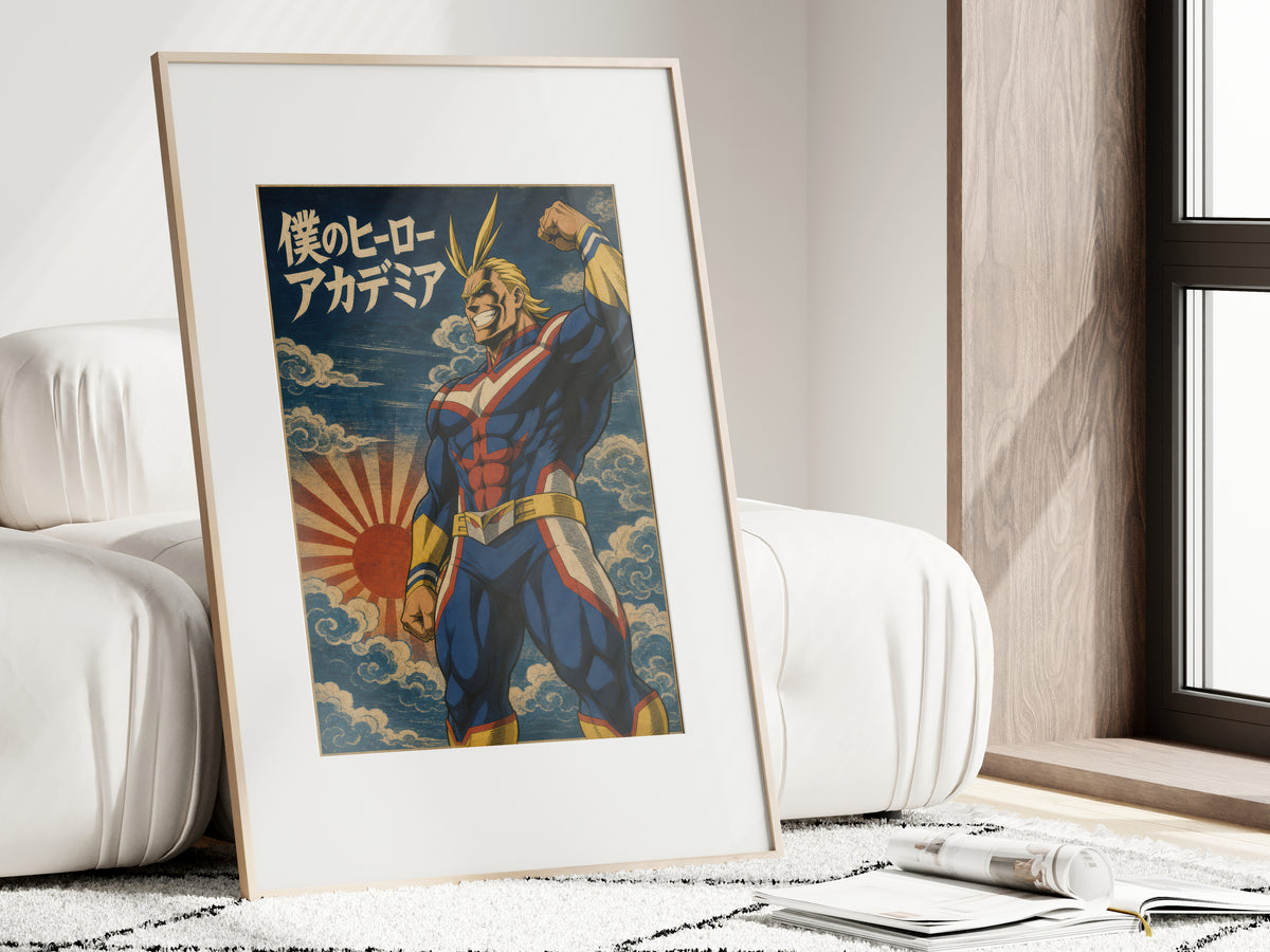 My Hero Academia G7 Allmight Ukiyoe Anime Poster