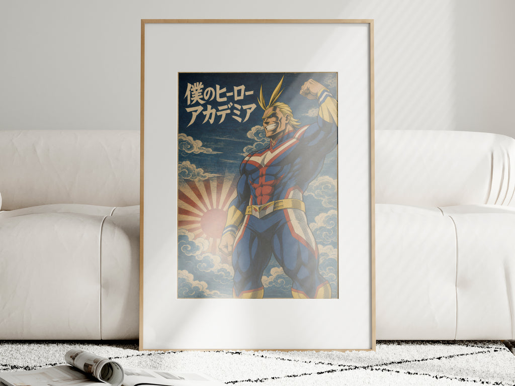 My Hero Academia G7 Allmight Ukiyoe Anime Poster