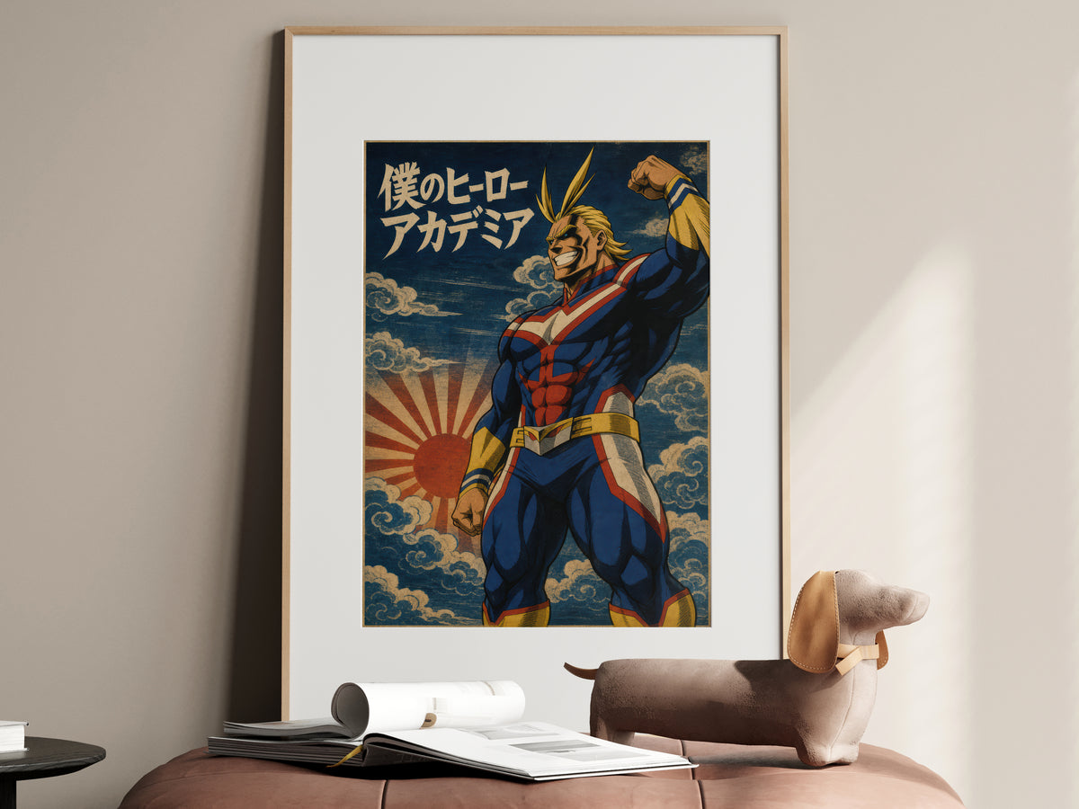 My Hero Academia G7 Allmight Ukiyoe Anime Poster