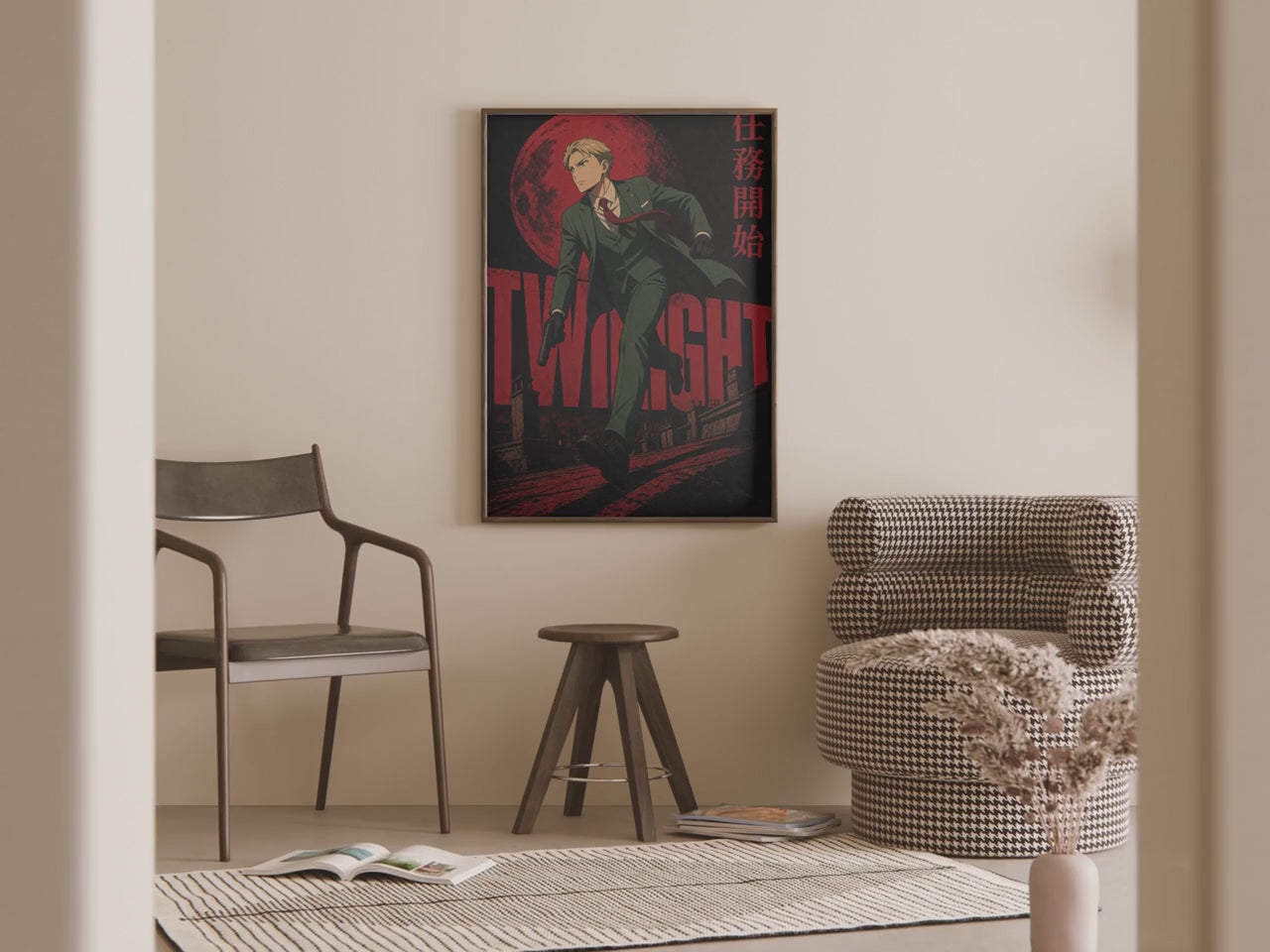 HEDESYNS90:spy-family-loid-rooftop-neo-pulp-black-scarlet-screen-print-gpt-image-2-pixazo-medium-v01:video